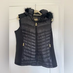 Michael Kors Black Vest with Hood, Size L